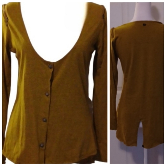 🌺rusrty Mustard Yellow Cardigan - Picture 1 of 15